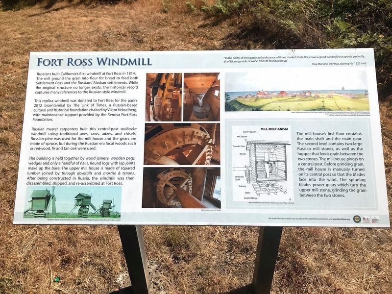 re-creating the Fort Ross Windmill Marker image. Click for full size.