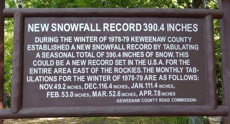 New Snowfall Record 390.4 Inches Marker image. Click for full size.