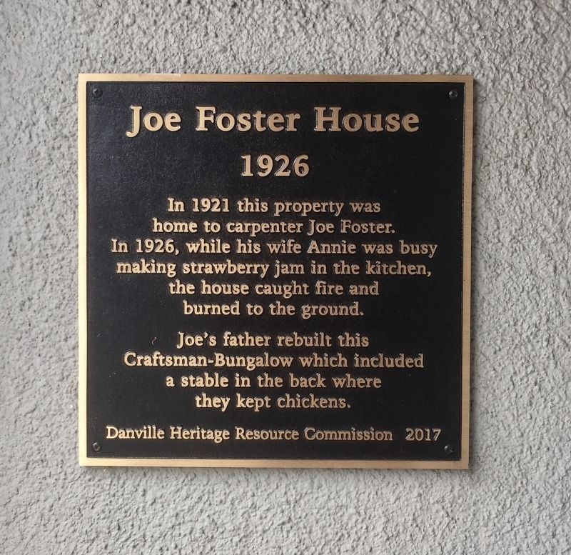 Joe Foster House Marker image. Click for full size.