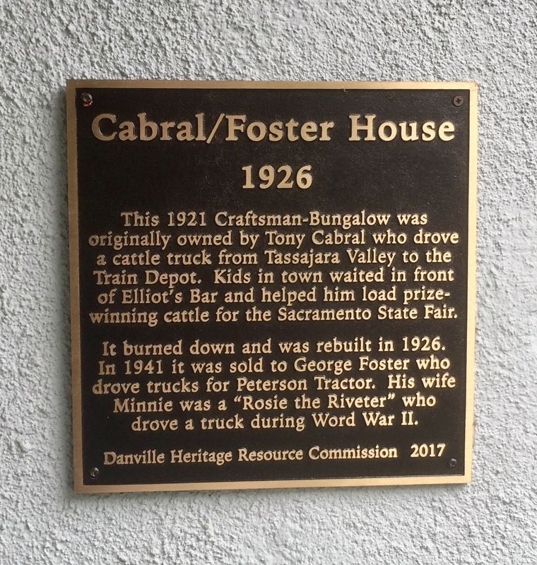 Cabral Foster House Marker image. Click for full size.