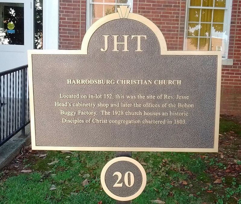 Harrodsburg Christian Church Marker image. Click for full size.