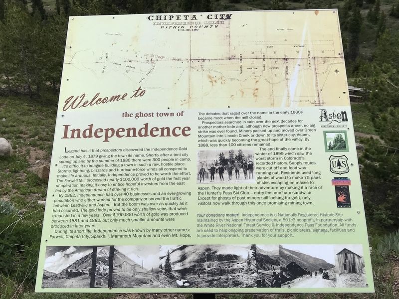 Welcome to the Ghost Town of Independence Marker image. Click for full size.