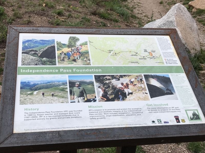 Independence Pass Foundation Marker image. Click for full size.