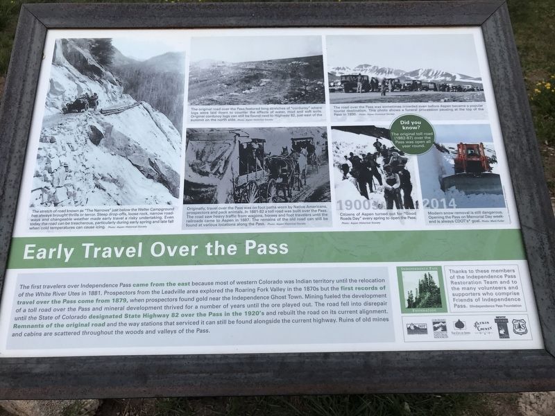 Early Travel Over the Pass Marker image. Click for full size.