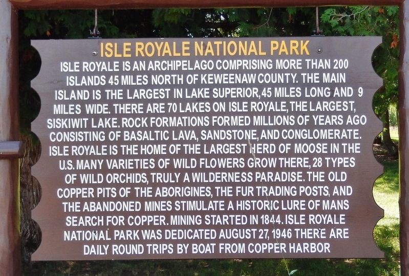 Isle Royale National Park Marker image. Click for full size.