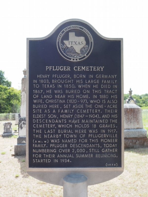 Pfluger Cemetery Marker image. Click for full size.