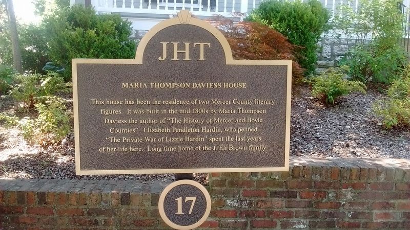 Maria Thomas Daviess House Marker image. Click for full size.