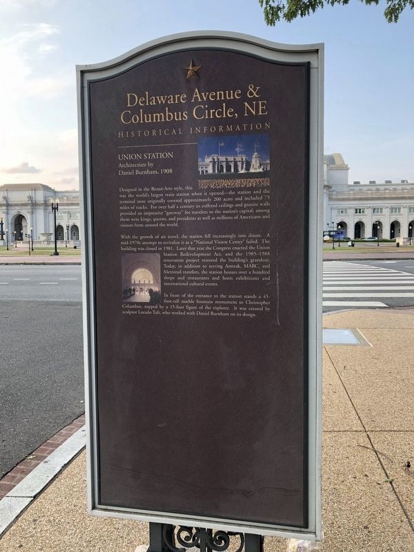 Delaware Avenue & Columbus Circle, NE Marker image. Click for full size.