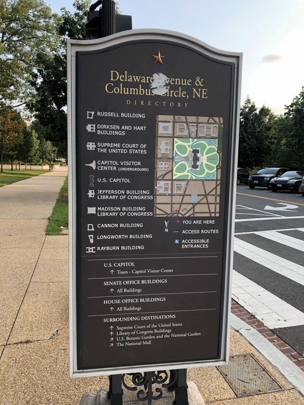 Delaware Avenue & Columbus Circle, NE Marker image. Click for full size.