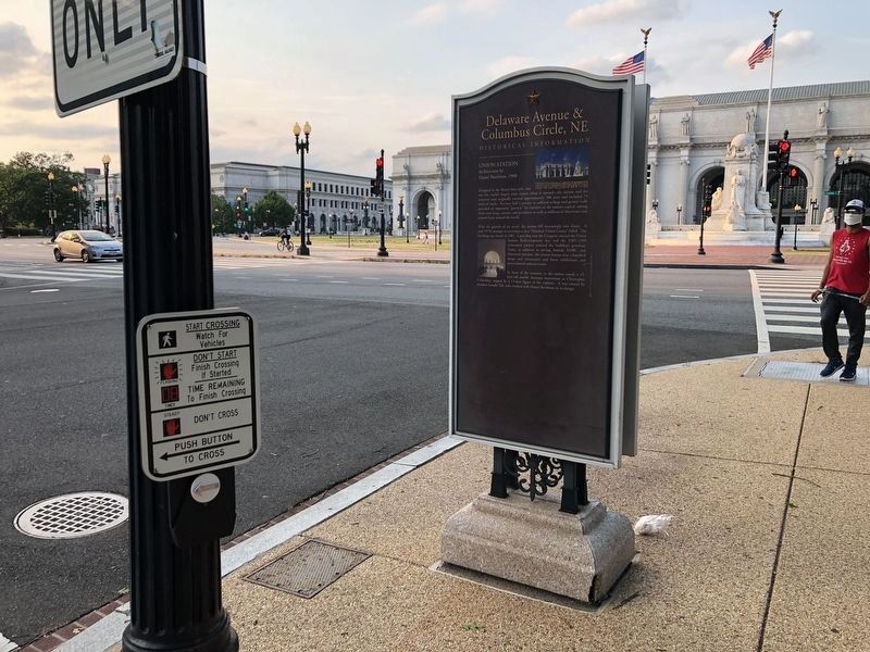 Delaware Avenue & Columbus Circle, NE Marker image. Click for full size.