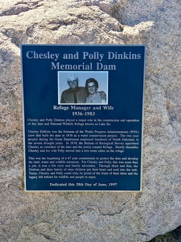 Chelsey and Polly Dinkins Memorial Dam Marker image. Click for full size.