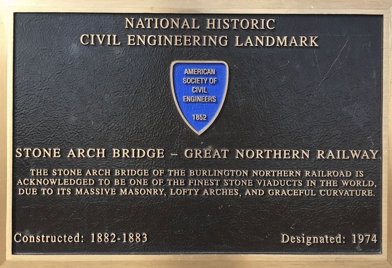 Stone Arch Bridge - Great Northern Railway Marker image. Click for full size.