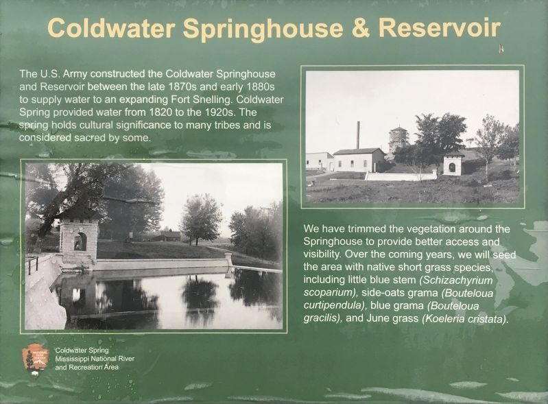 Coldwater Springhouse & Reservoir Marker image. Click for full size.