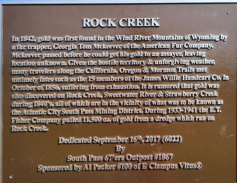 Rock Creek Marker image. Click for full size.