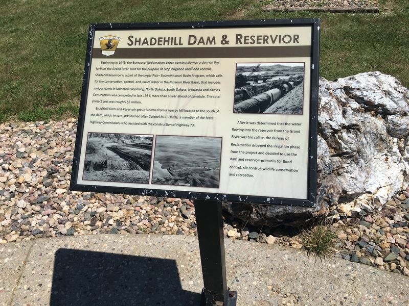 Shadehill dam & Reservoir Marker image. Click for full size.
