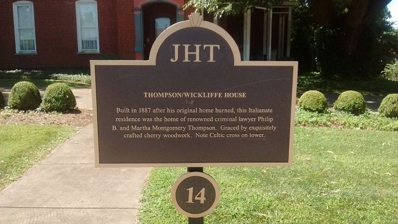 Thompson / Wickliffe House Marker image. Click for full size.