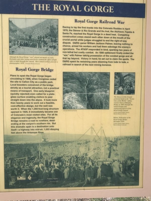 The Royal Gorge Marker image. Click for full size.