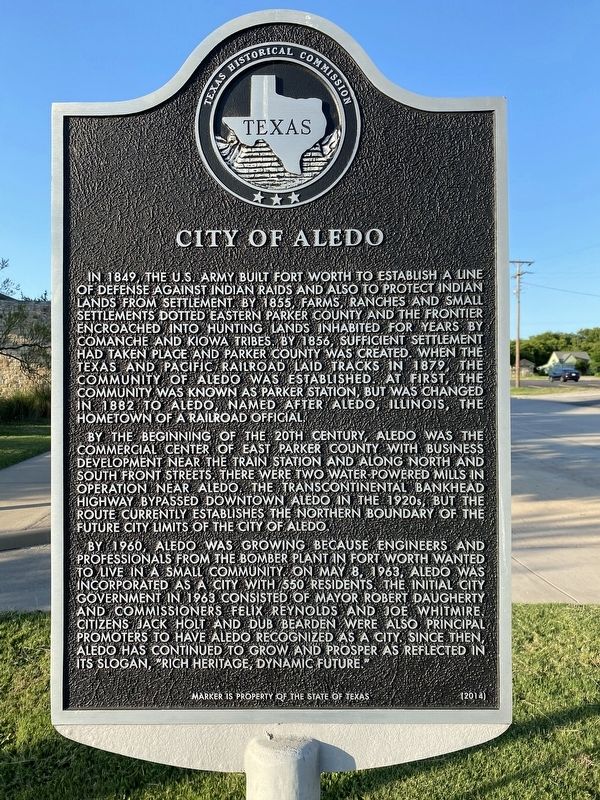 City of Aledo Marker image. Click for full size.