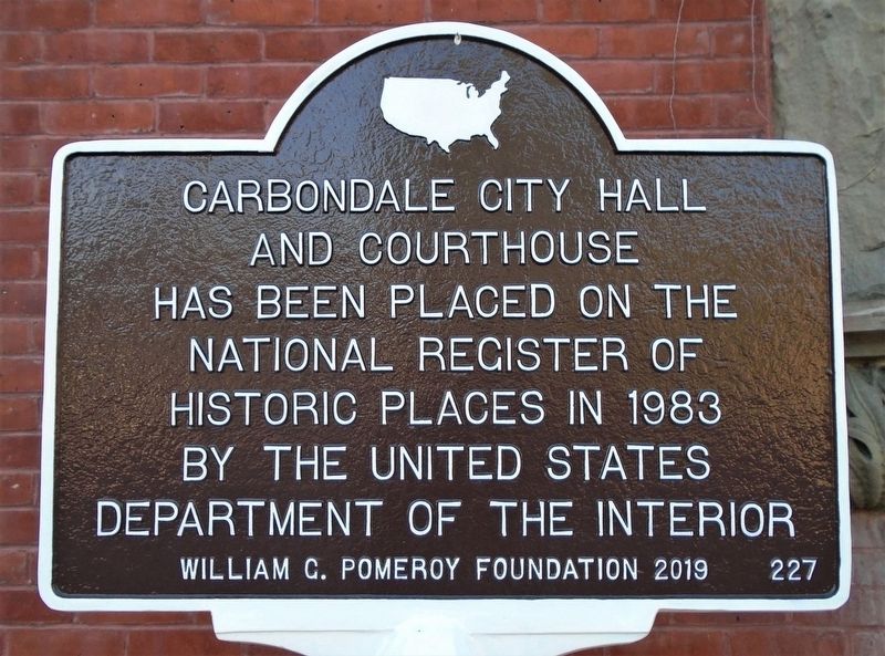Carbondale City Hall and Courthouse Marker image. Click for full size.