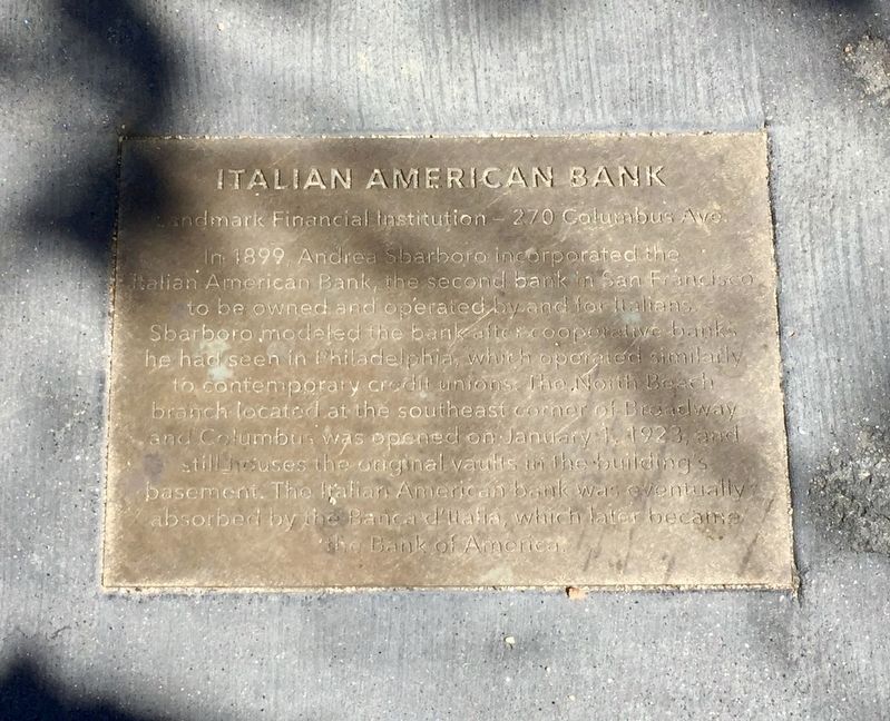 Italian American Bank Marker image. Click for full size.