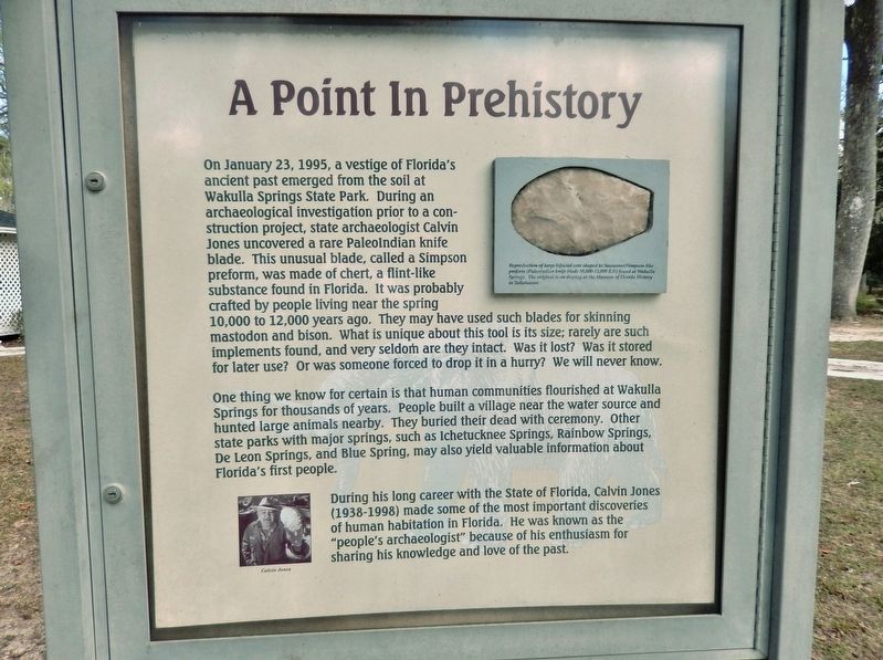 A Point in Prehistory Marker image. Click for full size.