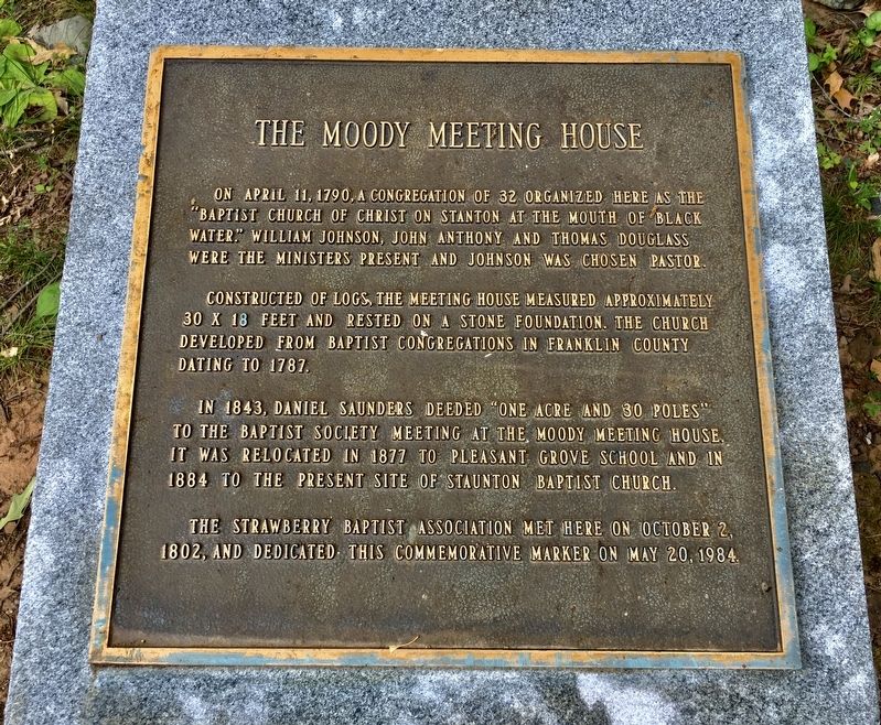 The Moody Meeting House Marker image. Click for full size.