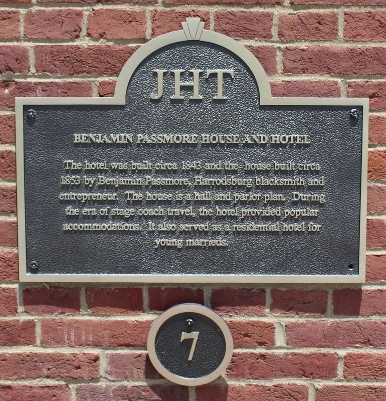Benjamin Passmore House and Hotel Marker image. Click for full size.