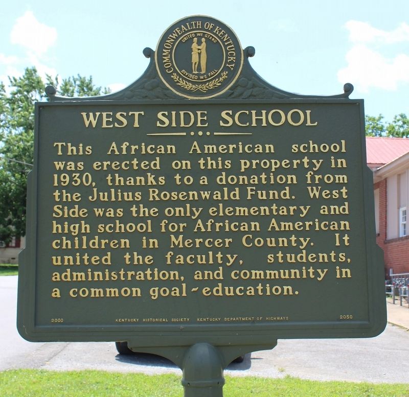 West Side School Marker (Side 1) image. Click for full size.