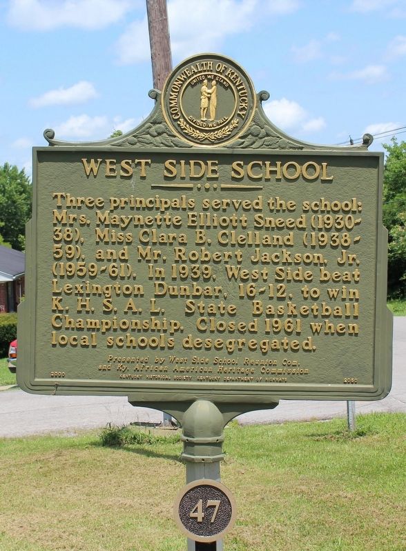 West Side School Marker (Side 2) image. Click for full size.