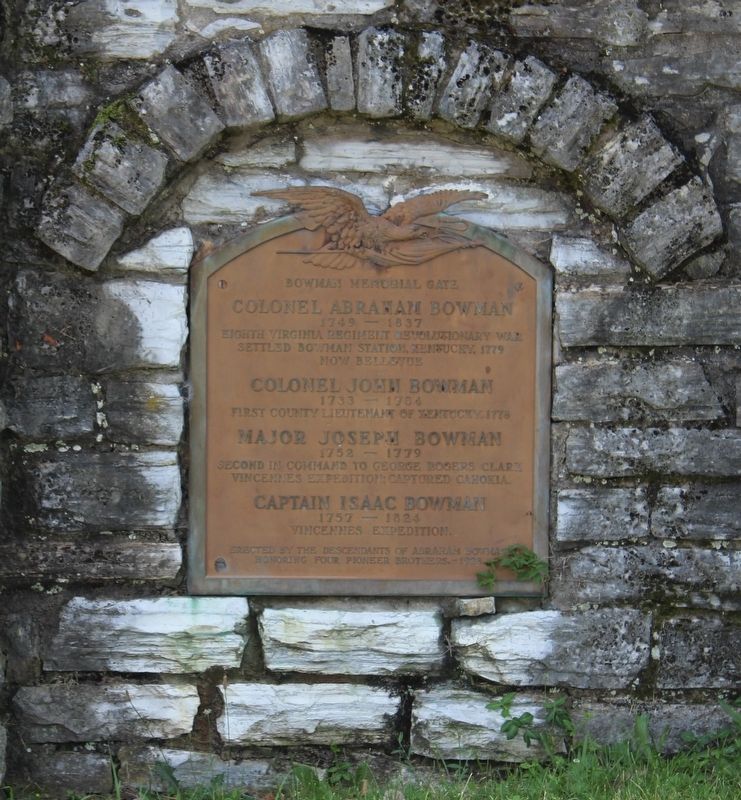 Bowman Memorial Gate Marker image. Click for full size.