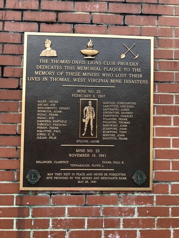 Thomas, West Virginia Mine Disaster Memorial. Click for full size. Thomas, West Virginia Mine Disaster Memorial image. Click for full size.