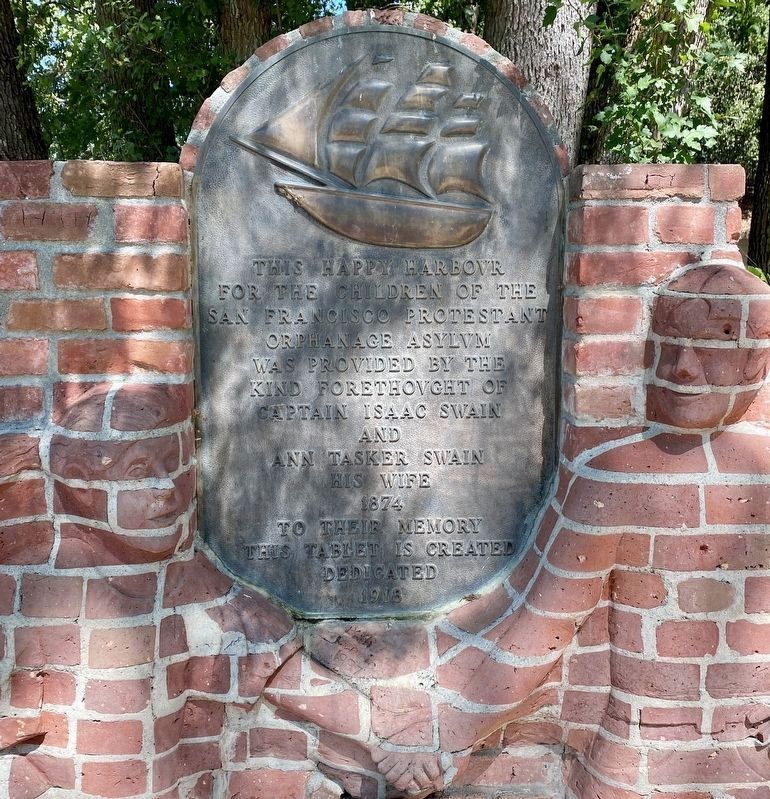 Capt. Isaac and Ann Tasker Swain Memorial Plaque (about 100 feet from main marker) image. Click for full size.