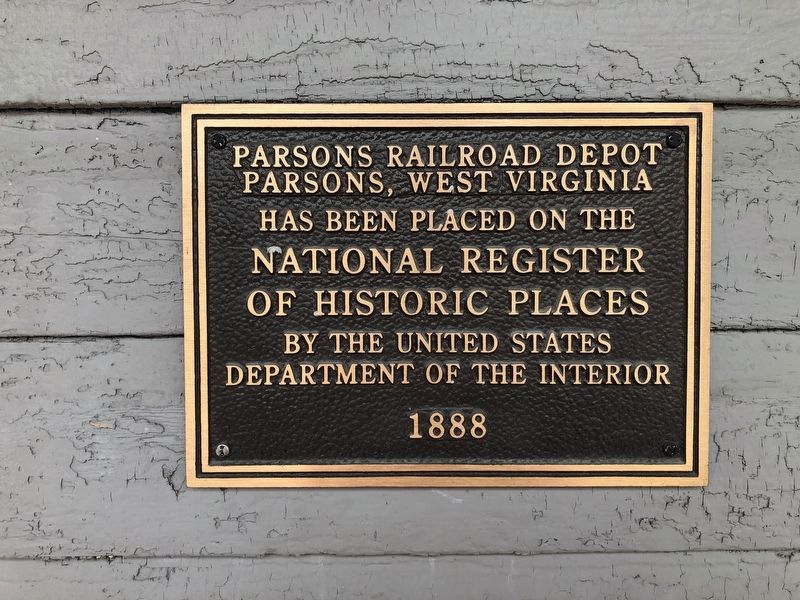Historic Western Maryland Railway Depot / Parsons Railroad Depot Marker image. Click for full size.