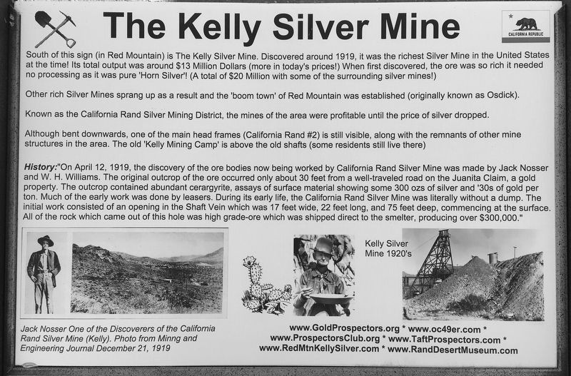 Kelly Silver Mine Marker image. Click for full size.