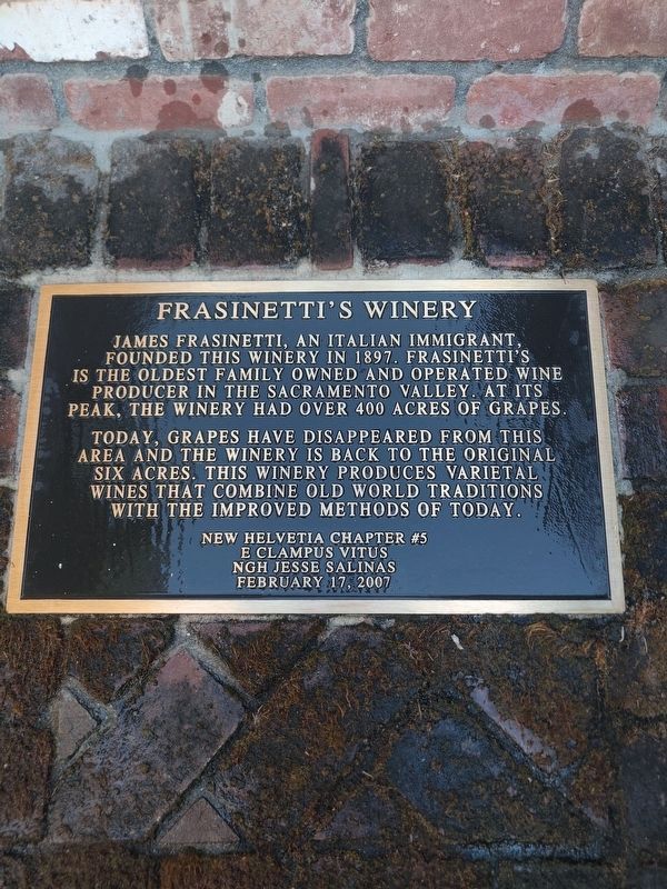 Frasinetti�s Winery Marker image. Click for full size.