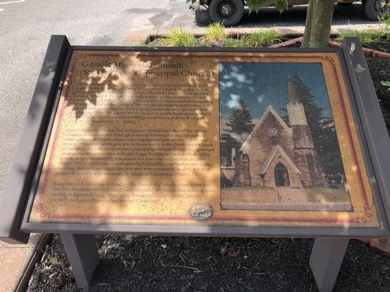 Garrett Memorial Church Marker image. Click for full size.