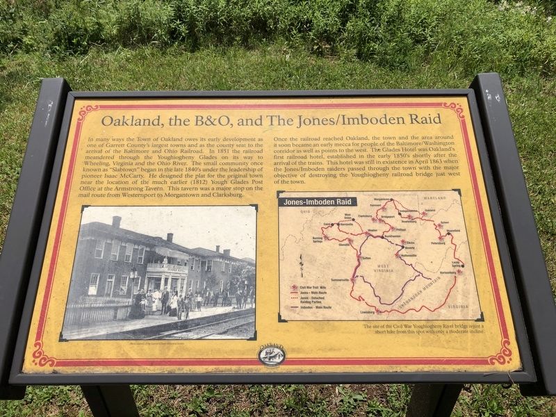 Oakland, the B&O, and the Jones/Imboden Raid Marker image. Click for full size.