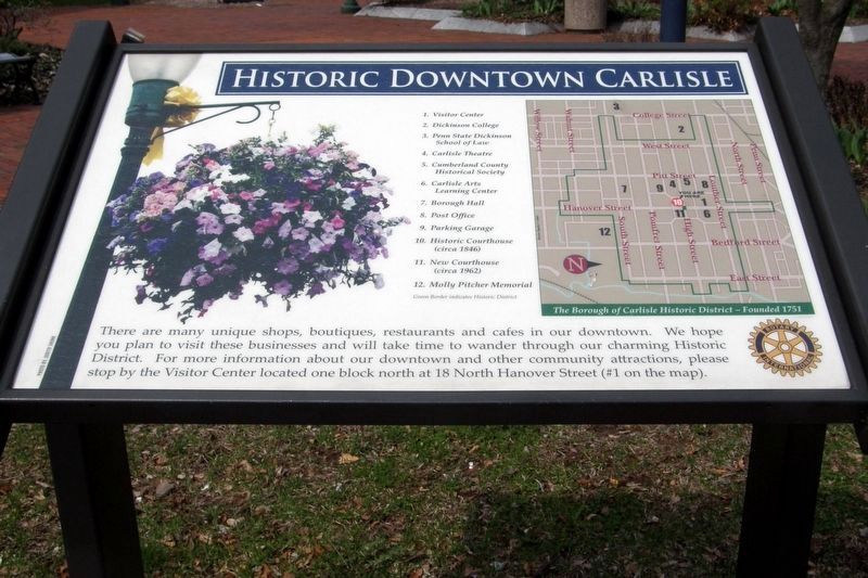 Historic Downtown Carlisle wayside image. Click for full size.