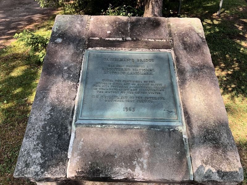 National Historic Landmark plaque on the west side of the bridge image. Click for full size.