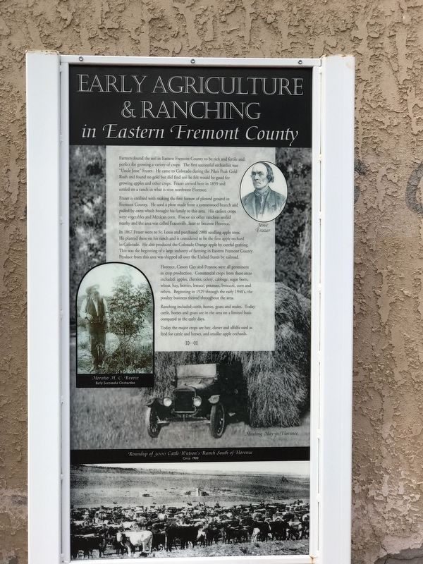 Early Agriculture & Ranching Marker image. Click for full size.
