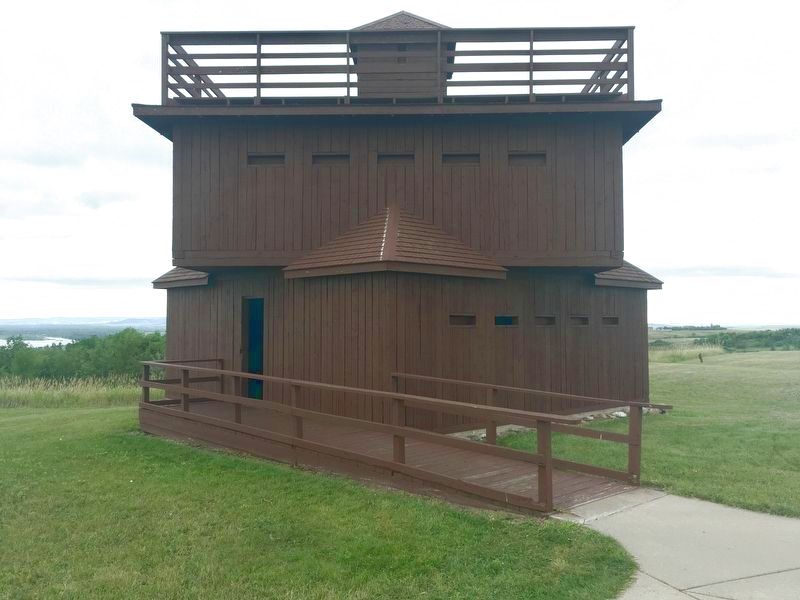 Fort Abraham Lincoln Infantry Post reconstructed blockhouse. image. Click for full size.