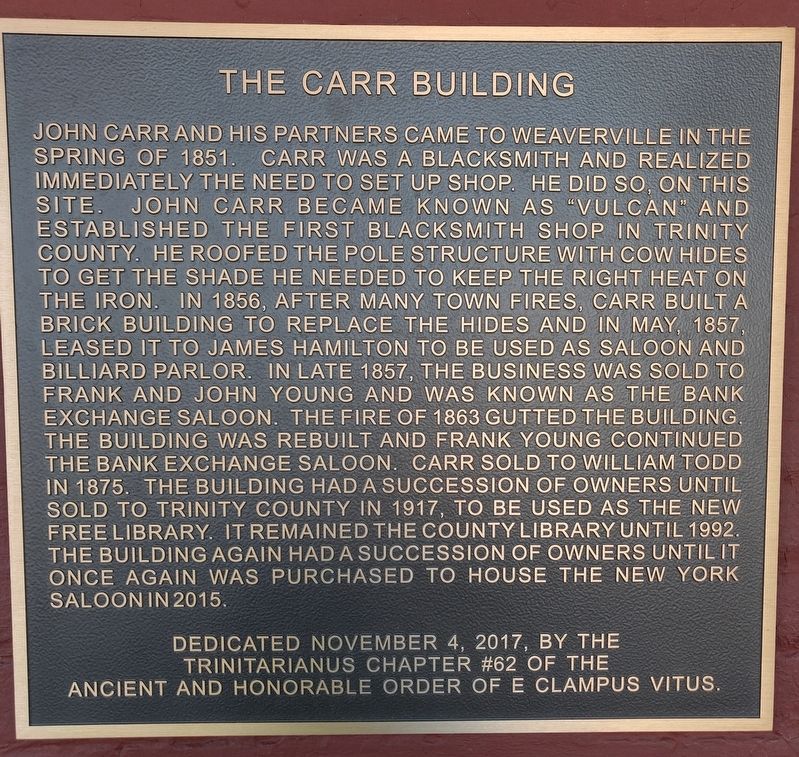 The Carr Building Marker image. Click for full size.