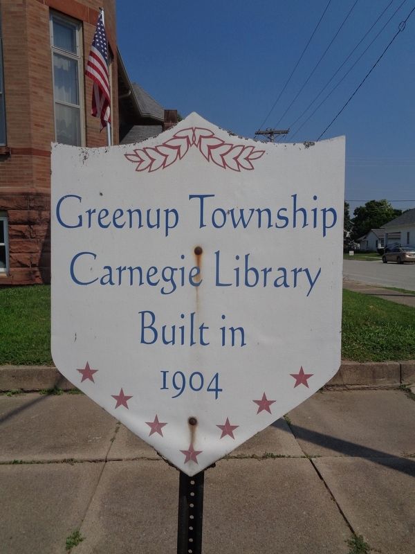 Greenup Township Carnegie Library Marker image. Click for full size.