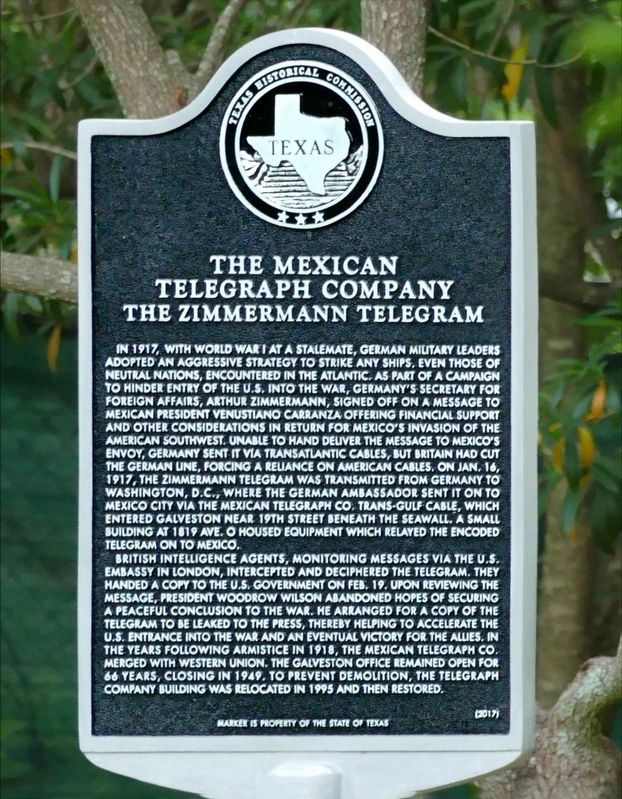 The Mexican Telegraph Company - The Zimmermann Telegram Marker image. Click for full size.