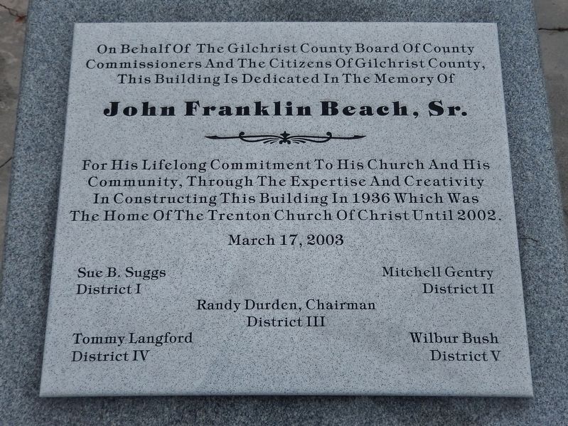 John Franklin Beach, Sr. Marker image. Click for full size.