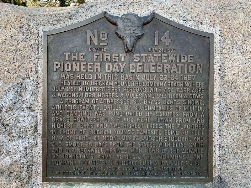 The First Statewide Pioneer Day Celebration Marker image. Click for full size.