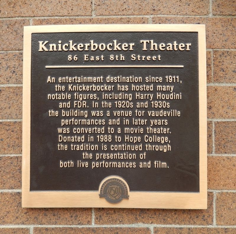 Knickerbocker Theater Marker. Click for full size. Knickerbocker Theater Marker image. Click for full size.