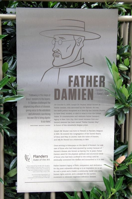 Father Damien plaque image. Click for full size.
