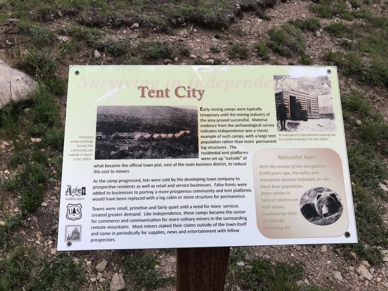 Tent City Marker. Click for full size. Tent City Marker image. Click for full size.