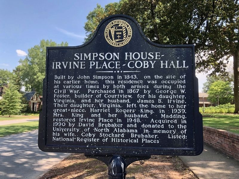 Simpson House~Irvine Place~Coby Hall Marker image. Click for full size.